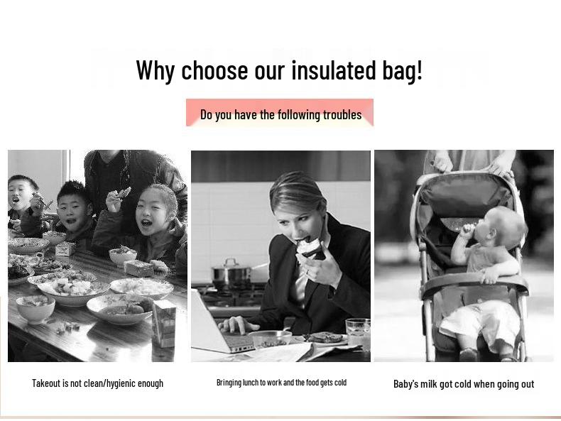 Kompakte isolierte Lunchtasche - Oxford-Gewebe für Schüler & Büroangestellte