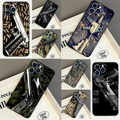 Applicable To Iphone15 Mobile Phone Case, Gun And Bullet Mobile Phone Case, Painted Anti-Drop Is Anti-Drop Mobile Phone.