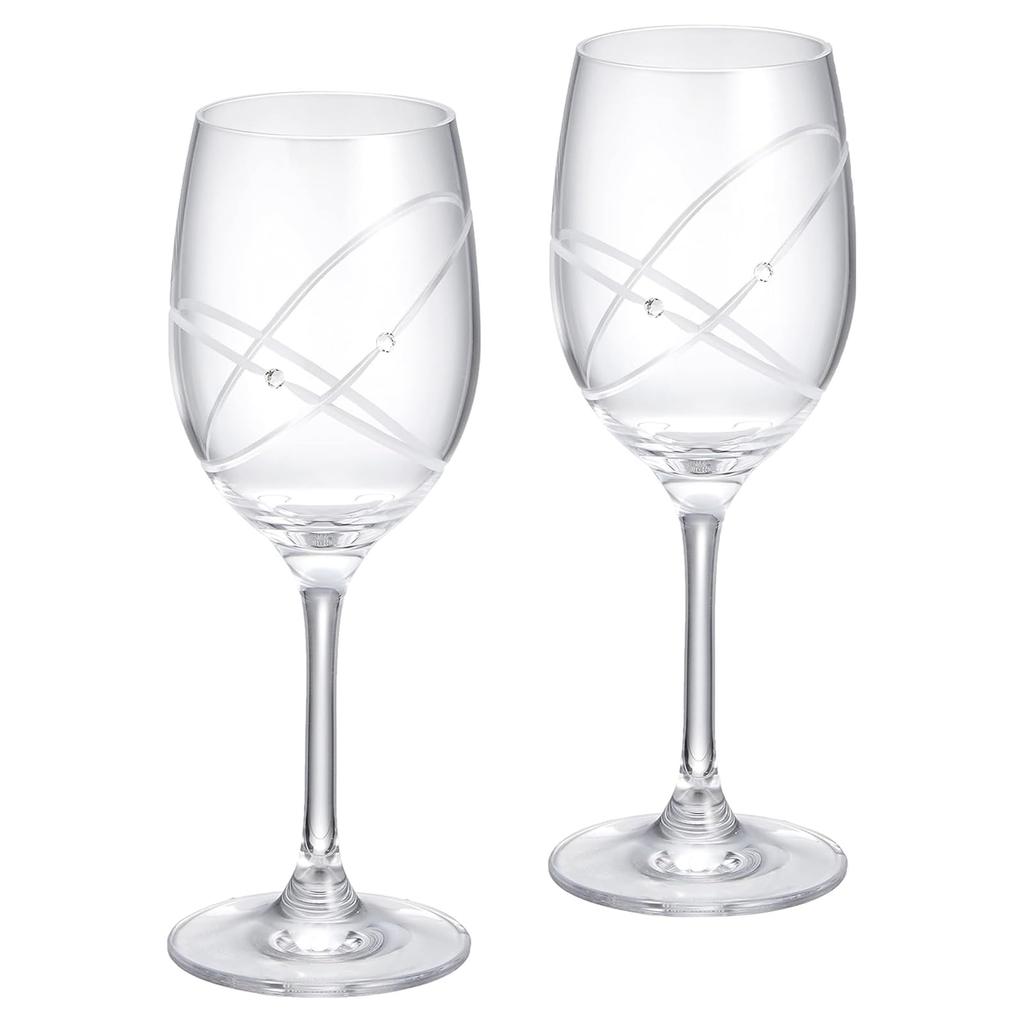 Wedgwood Official Wedding Gift Promise with This Ring Pair Wine Wedding Gift for the Bride and Officially Imported Wrapping Glasses, 280ml,