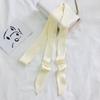 Women's Solid Silk Ribbon Scarf: Thin, Long, Narrow Neck Tie & Shirt Accessory