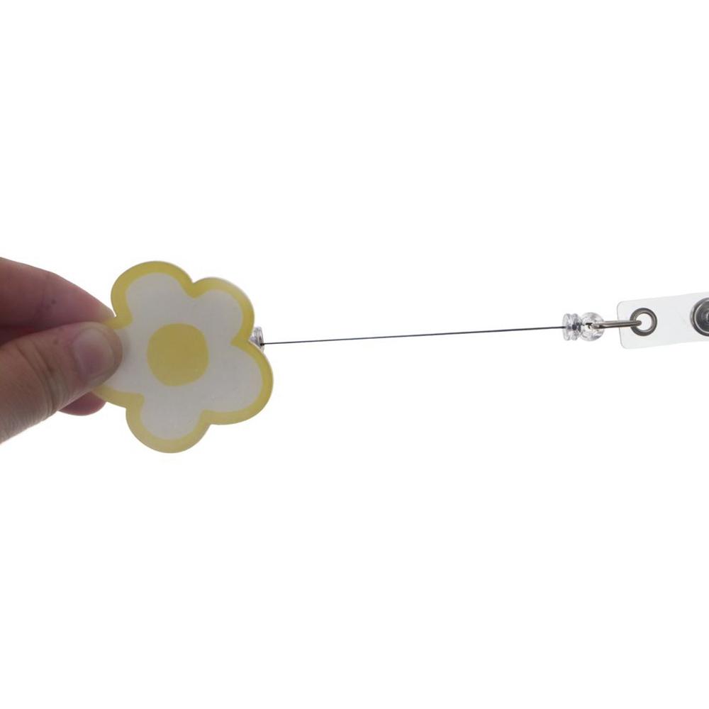 Flower Retractable Badge Holder Name Tag Easy Pull Buckle Kawaii ID Card Holder  Doctor Students