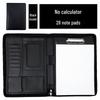 A4 Leather Multifunctional Zipper Briefcase with Notepad for Business Documents