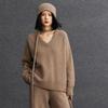 Women's V-neck Cashmere Sweater - 2026 Autumn/Winter, Gentle Style, Loose, Slimming, Thick Base Layer Pullover.