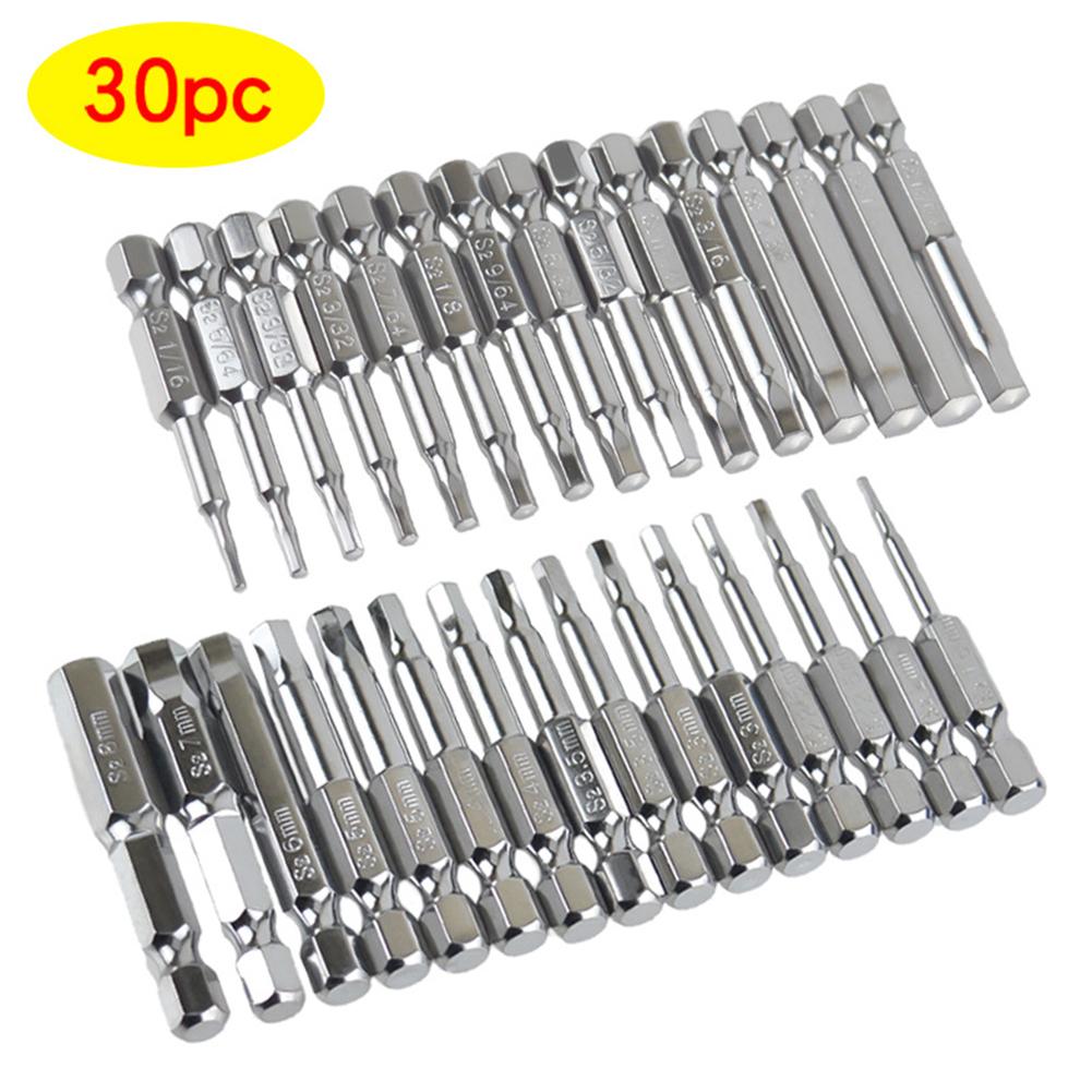 

30Pcs Screwdriver Bit 1/4 Hex Shank Screw Driver 50mm Screwdriver Bits Magnetic Nut Driver Screw Driver Batch Head Hand Tools