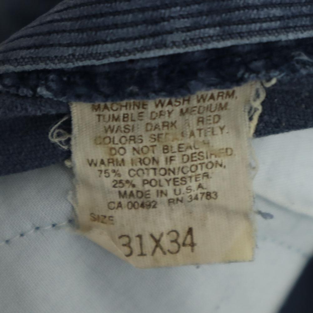 Lee 80s Vintage 42 Talon Corduroy Pants W31 Navy Men's Used