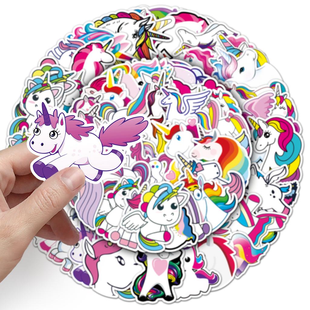 101 Unicorn Doodle Personalized Cartoon Children's Guka Hand Account Waterproof DIY Skateboard Suitcase Stickers
