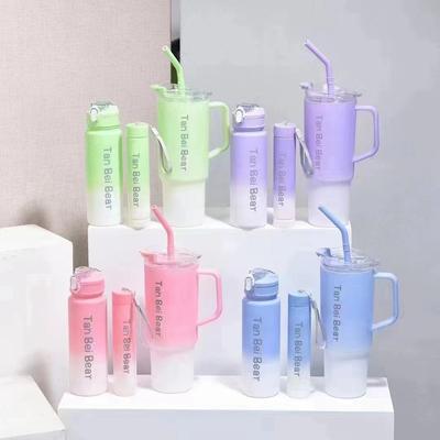Gradient Color Car Cup Plastic One Cup Three Sets Water Cup Car Ice Cream Outdoor Beer Cup