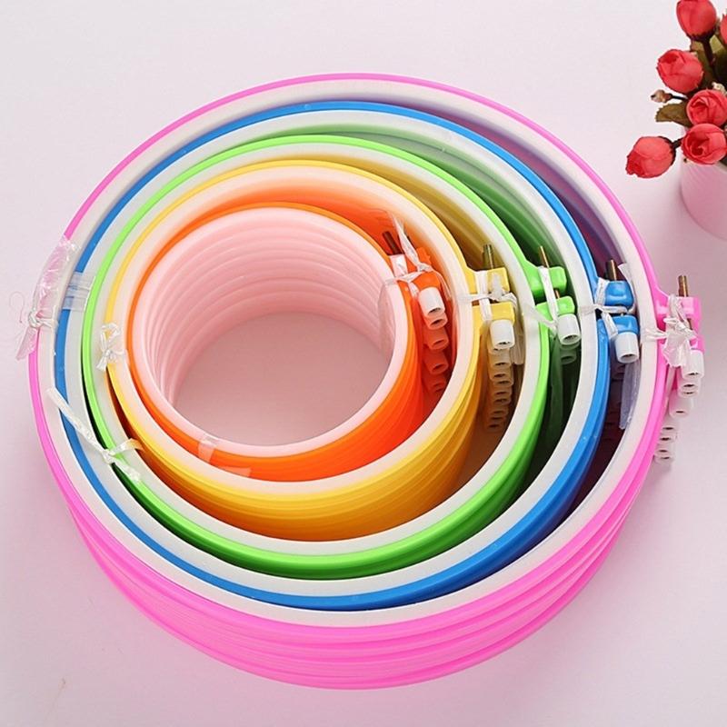 10 Pcs Embroidery Frame Round Embroidery Hoop Crosses Stitching Hoop Adjustable Embroidery Hoop for Craft Project