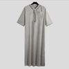 Men Muslim Islamic Kaftan Arab T Shirt Men Long Robevintage Middle Sleeve Robe Loose Dubai Saudi Long Top Ramadan Muslim Dress