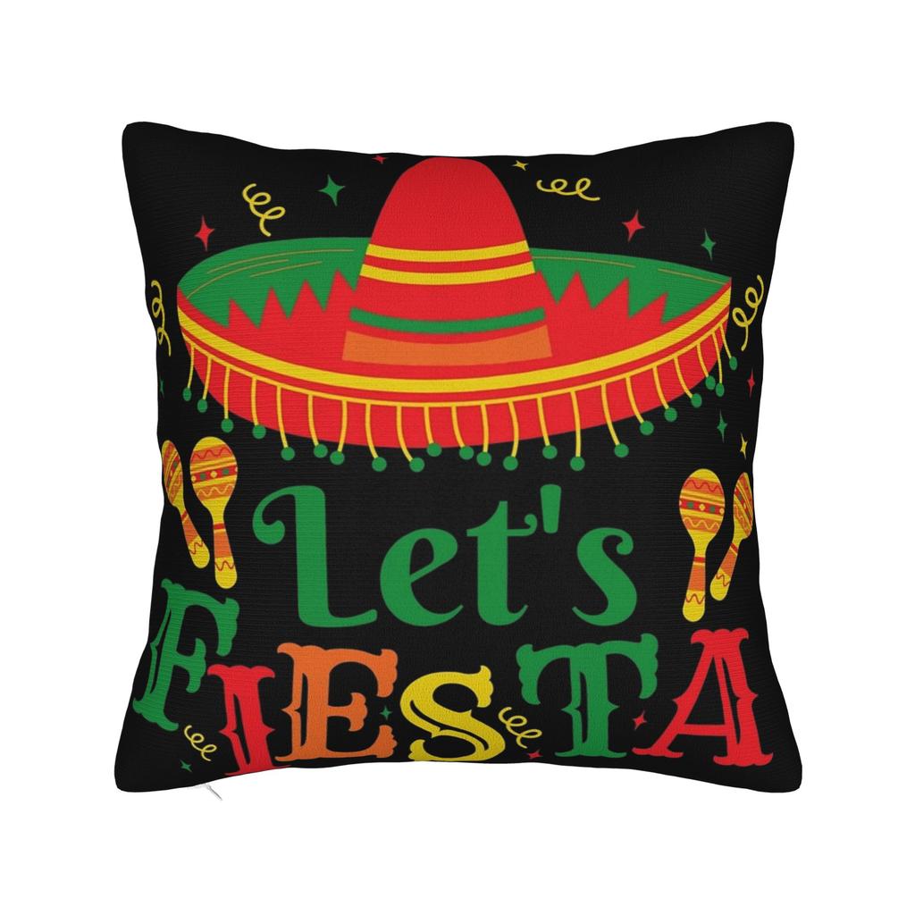 Let's Fiesta Cinco De Mayo  Pillow Covers Merchandise Printed Cushion Cover Decoration  Pillow Case Cover Home Multi Size