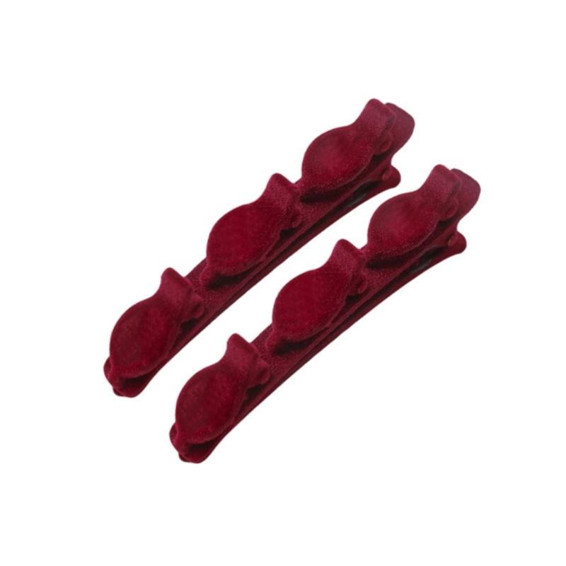 2 Pcs Double Layer Hair Clip Hair Styling Clips Hair Accessories Flocking Braided Hair Clips For Daily Work Party