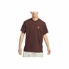 Solid Color Logo Regular Fit Short Sleeve T-Shirt for Men In Brown