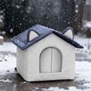 Durable Warm Outdoor Cat House Windproof Waterproof Stray Cat Shelter Moisture-Proof Base Enclosed Design Winter Cat Nest Winter
