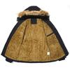 Men's Plus Size Hooded Winter Cotton Jacket with Fur Collar