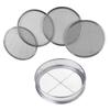 Stainless Steel Soil Sifter Set for Gardening 8 Inch Diameter with 4 Interchangeable Mesh Sizes 0.7/1/3/5mm
