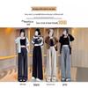2024 Women's Sticky Rice Wide-Leg Pants: Loose, Floor-Length, Sporty Casual Trousers for Spring, Autumn, Winter