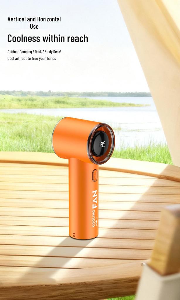 2026 USB Handheld Mini Fan: Digital Display, 199-Speed, High-Speed Turbine