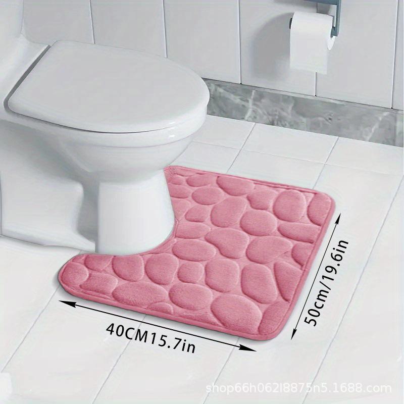 50cm Thick Flannel U-Shaped Floor Mat for Bathroom  Absorbent Toilet Mat