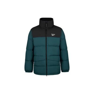 Veste en duvet décontractée sportive à col montant color block pour homme, vêtement d'extérieur bleu HF2779