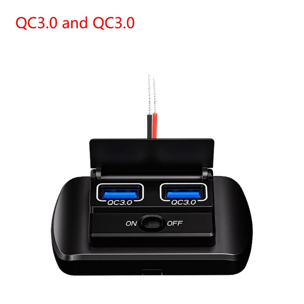 

12V/24V Dual USB Car Fast Charger Socket 18W/30W QC3.0 and PD Port Smart Phone Charger Power Outlet for RV Truck Camper Caravan