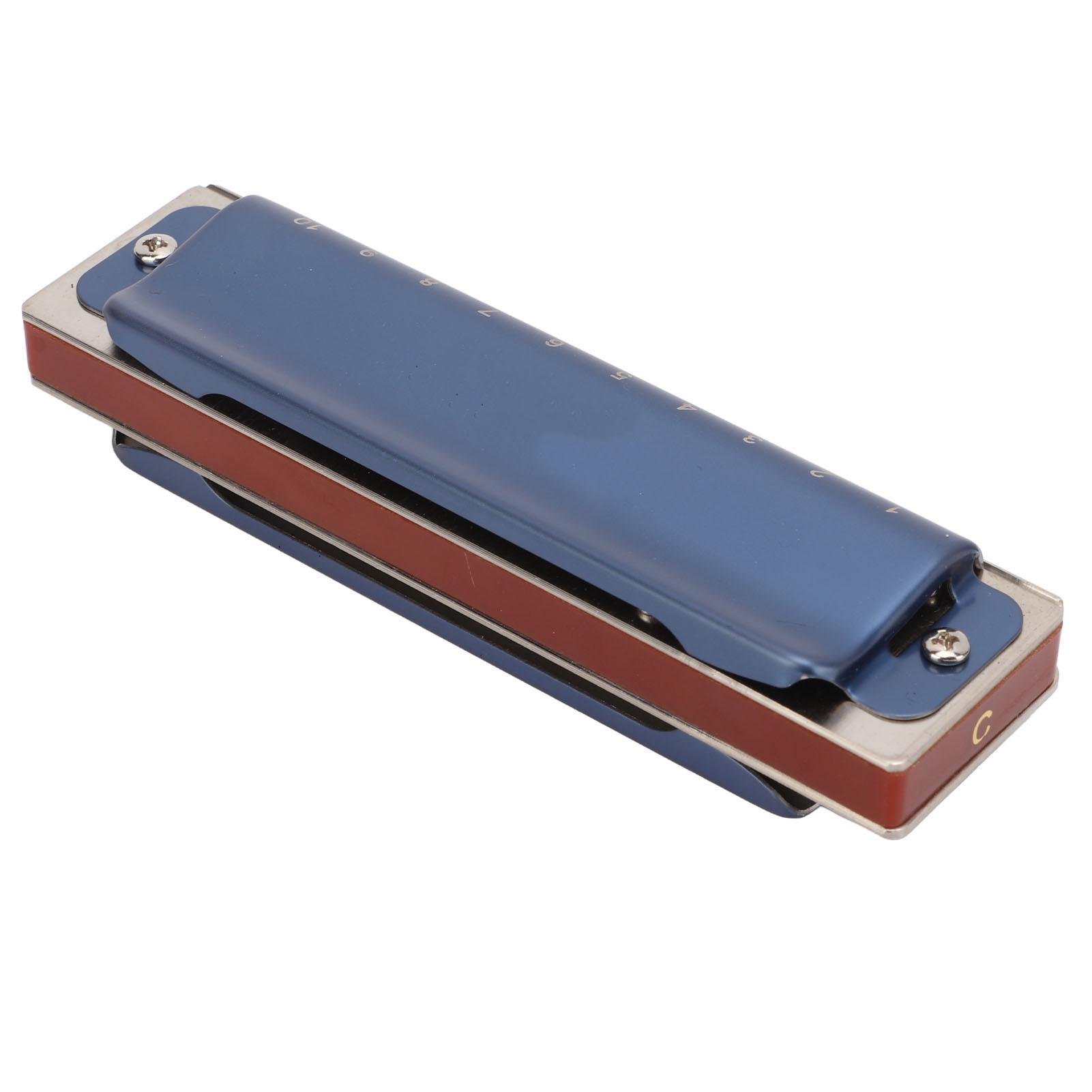 

10-дырочная губная гармошка металлическая тональность C диатоническая губная гармошка губной орган музыкальный инструмент аксессуары синяя синий