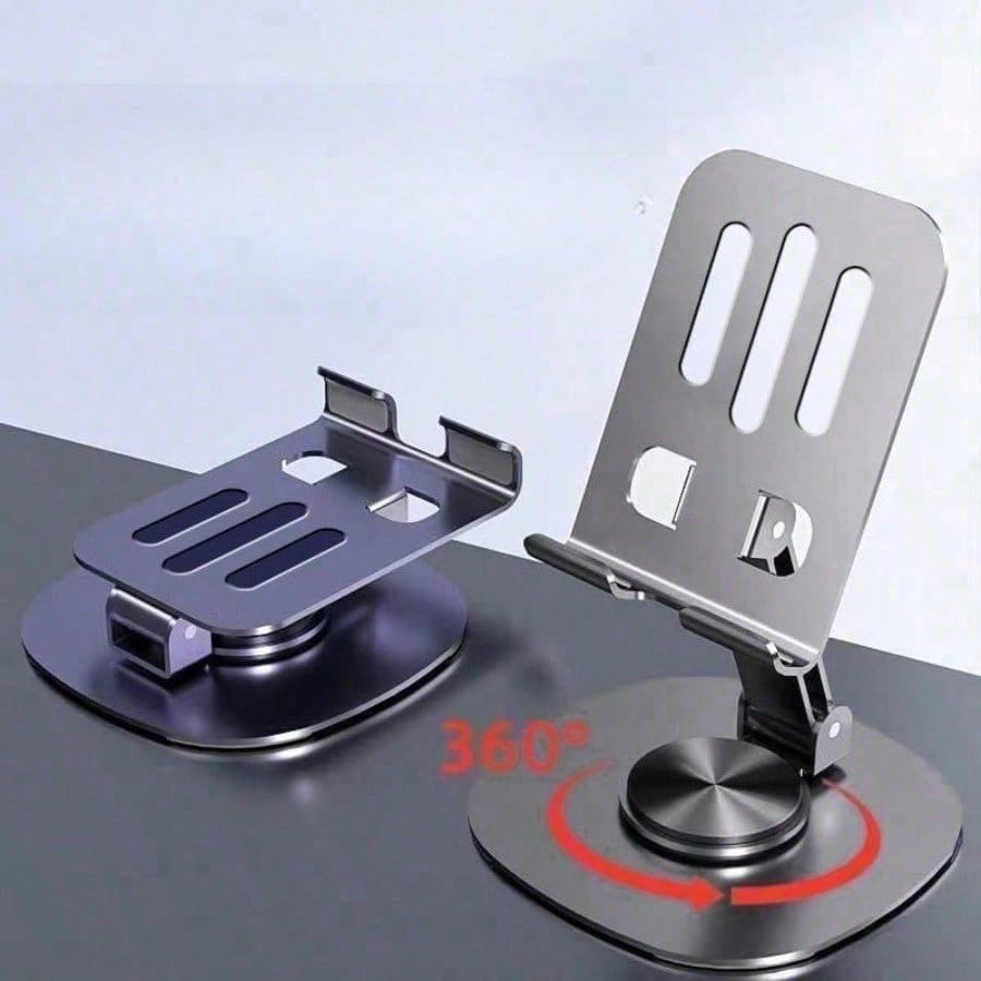 2025 New Rotating Aluminum Alloy Phone Holder, New All-Metal 360-Degree Rotating Mobile Phone Bracket, High-End Mechanical Brack серый