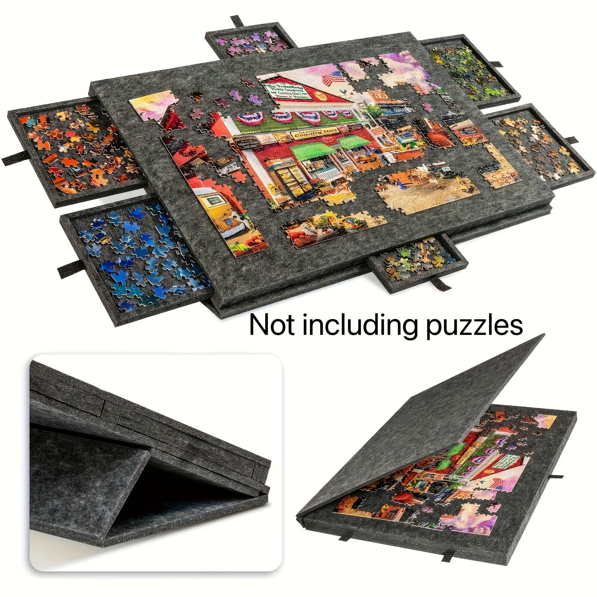 

Puzzle Storage Table, Puzzle-specific Table With Felt Top and Drawer Organizer, Foldable, Portable, Storage Tool темно-сірий