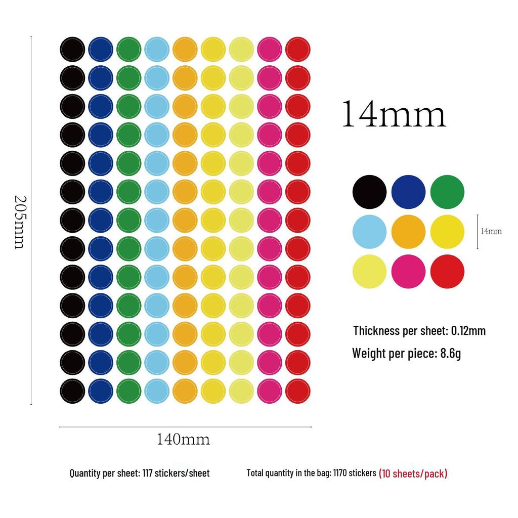 Colorful Polka Dot Stickers for Kids' Journals and DIY Albums