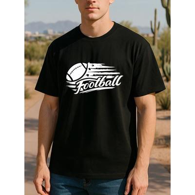 Europäische Größen 60. Rugby-Spiele Herren-Print Kurzarmhemden | Freizeit, Ganzjahres, Rundhals, Mittlere Dehnbarkeit