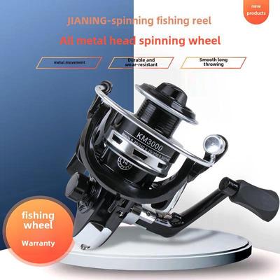 Mulinello da spinning interamente in metallo per pesca con canna da mare, ingranaggio per filo da pesca