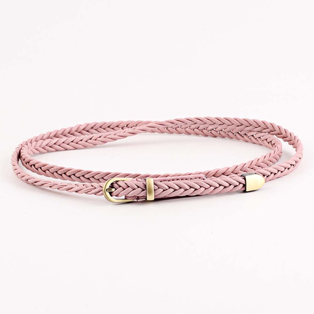 Thin Hand-woven Casual Retro Girls Waist Belt Braided Belts Pin Buckle Waistband