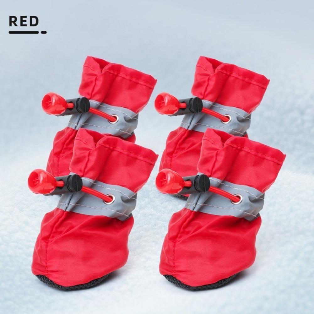 4 pieces, Pet shoes, reflective, rain boots for outdoor use, anti fall, teddy bear, teddy bear, dog shoes, soft sole, waterproof shoes, pet supplies