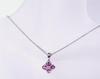 [Your and My Jewelry Box] SV Natural Pink Tourmaline Pendant Necklace - Clover [October Birthstone] [Gift Wrapped]