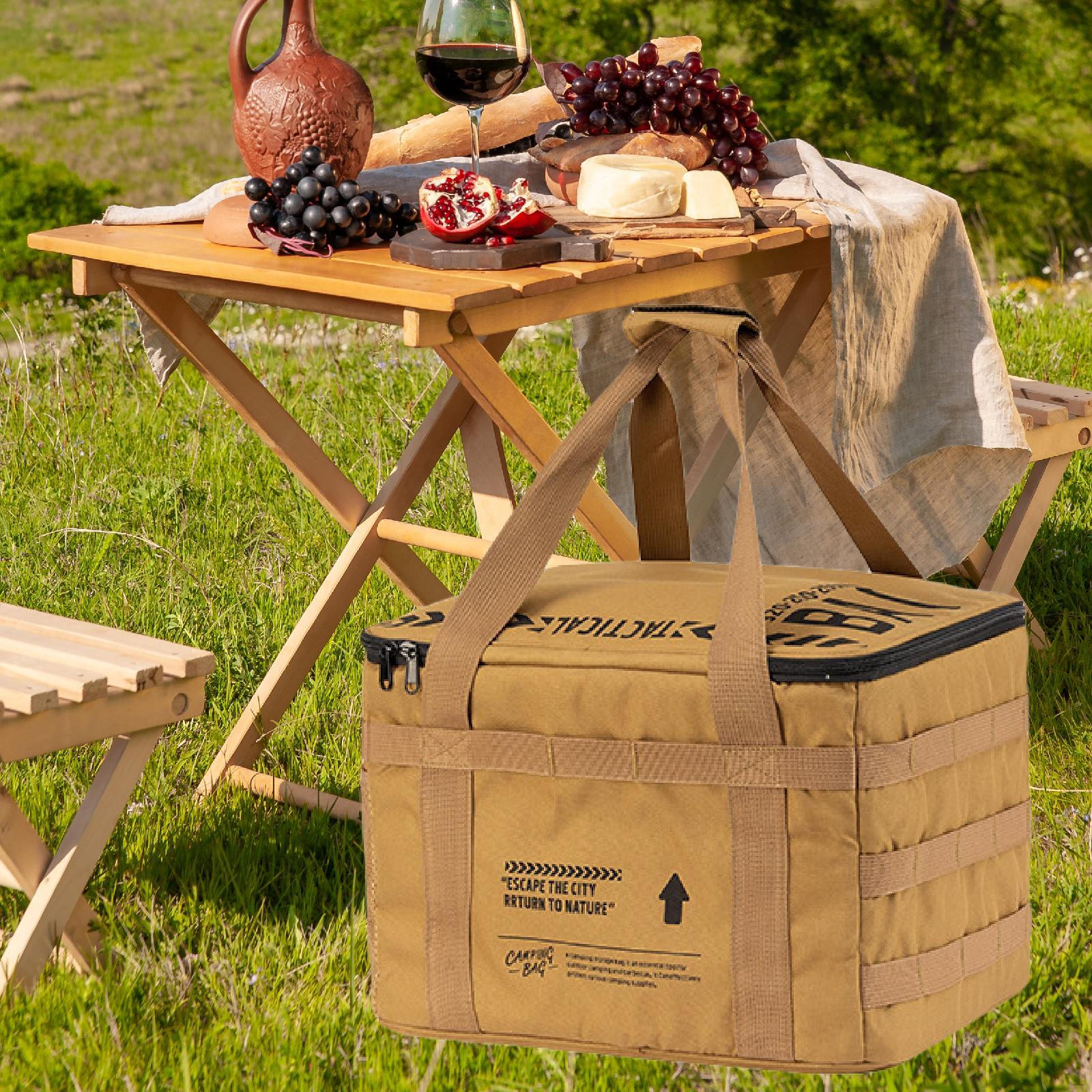 

Кемпинговая сумка для хранения фонарей, столовых приборов, многофункциональный чехол, газовый баллон хаки