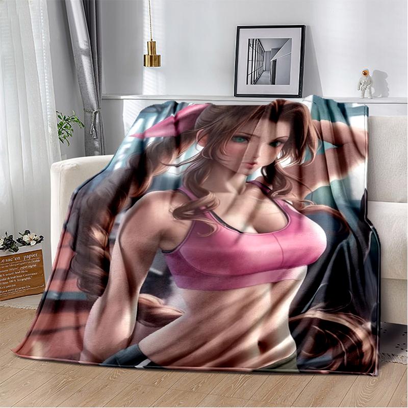 2025 New Style Final Fantasy Games Cloud Tifa Aerith Sephiroth Blanket,Soft Throw Blanket for Home Bedroom Bed Sofa Cover Kids