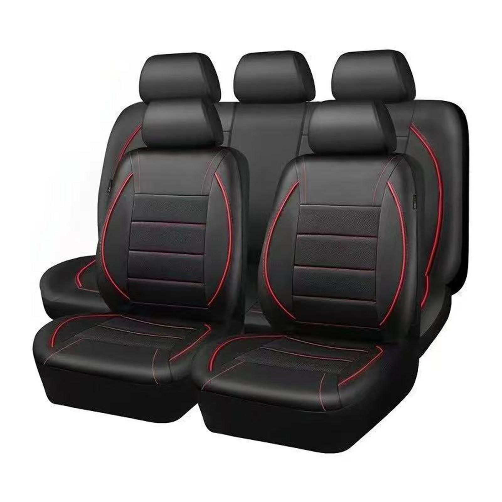 Car Seat Covers, 9PCS PU Leather Front and Rear Seat Protectors, Full Set Auto Seat Covers, Front Seats Compatible