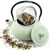 Cast Iron Kettle 1.5L Mint Infuser Steel Strainer For Herbal Tea