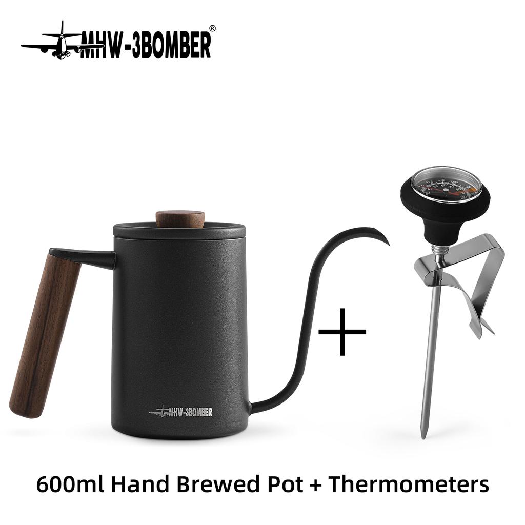 MHW-3BOMBER Pour Over Coffee Kettle 400ml/600ml Stainless Steel Gooseneck Tea Water Pot Chic Cafe Barista Kitchen