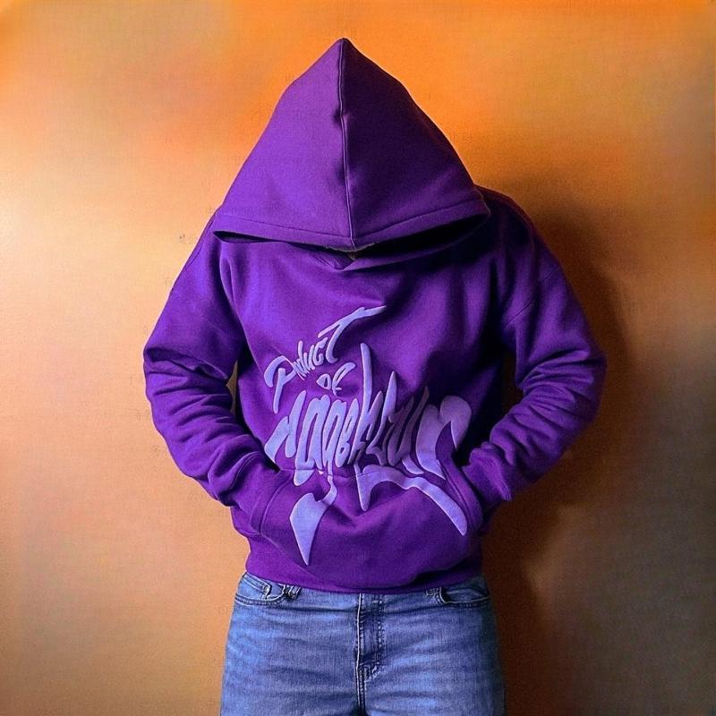 European and American Autumn and Winter Letter Foam Printed Retro Men's and Women's Hip-hop Loose Couple Hoodie