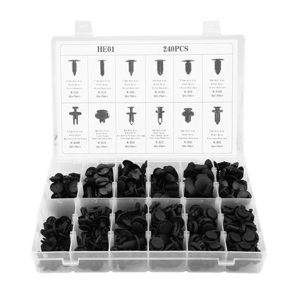 240pcs 12 Sizes Car Body Push Pin Rivet Bumper Fasteners Clip Trim for Honda Toyota Ford