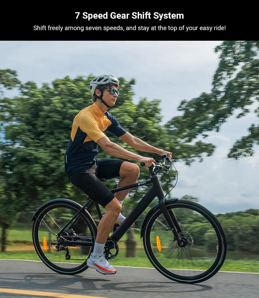 DYU Stroll 1 Elektrofahrrad, 250W Motor, 36V 9Ah Akku, 700*38C CST Reifen, 25km/h Höchstgeschwindigkeit, 100km Reichweite