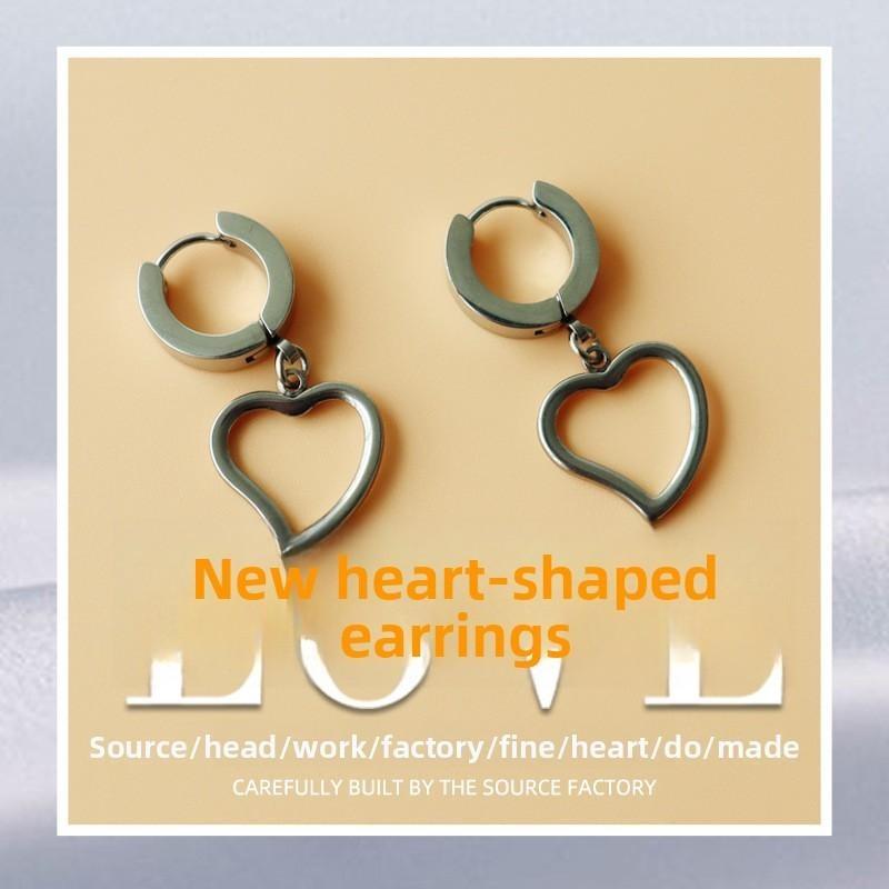 Personalisierte Hip Hop Street Paar Herz Hängeohrringe