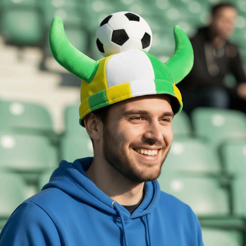 One Size Fits Most Soccer Fan Horn Hat Carnival Party Headwear Theme Party Props
