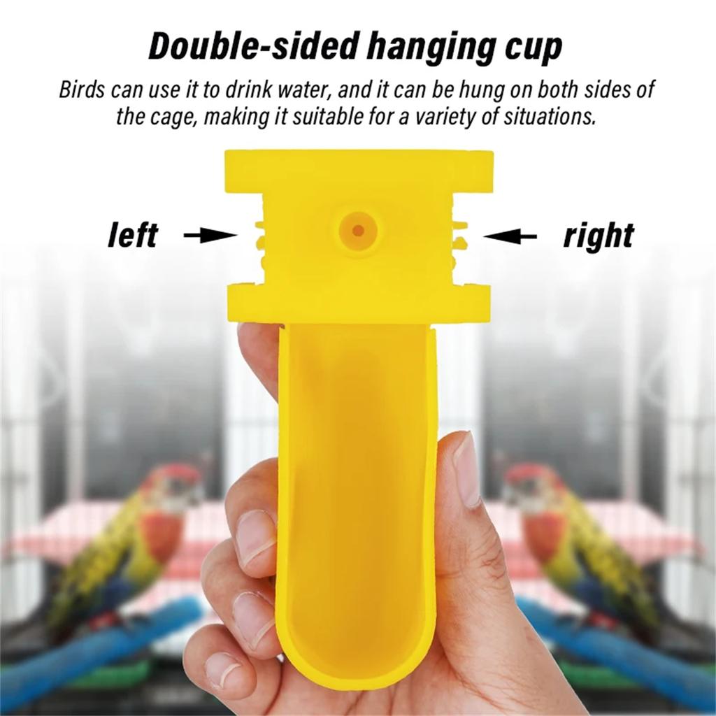 9.5mm Interface Birds Double-sided Hanging Cup Automatic Drinking Bowl and Tee Connector Quails Pigeons Chicks Waterer Cups 5Pcs