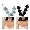 Delicate Lace Flower Necklace with Imitation Pearls Adjustable Length Neck Strap Accessory for Weddings and Parties