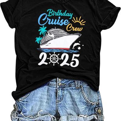 Birthday Cruise Shirt 2025 Women Cruise Shirts Funny Cruise Tshirt It’s My Birthday Shirts Party Gift Top