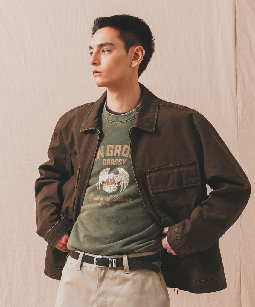 Perstep Oxford Cotton Work Jacket Brown Smot4684