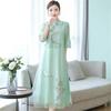Summer Women Cheongsam Improved Dress Retro Elegant Embroidery Long Dresses Floral Party Dress Chinese Female Clothing