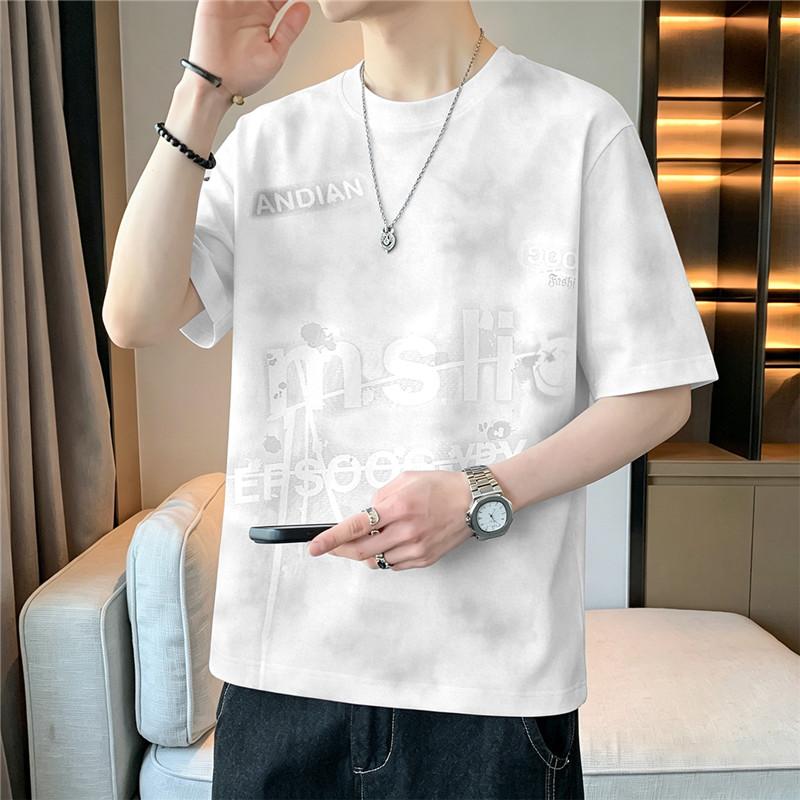 T-shirt a maniche corte, Girocollo, Maglia a maniche a metà, Top da uomo taglie forti