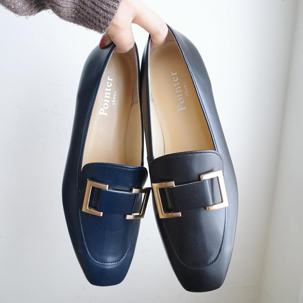 Echte Leder Slipper für Made in Bequem PO5566 [AmiAmi] Damen, Japan, Schwarz, 3E, (Elfenbein, 23,0 cm)